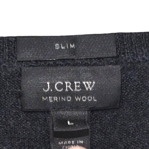J.Crew Slim Fit Merino 100% Wool Sweater Charcoal Grey L Minimalist Preppy - Picture 4 of 7